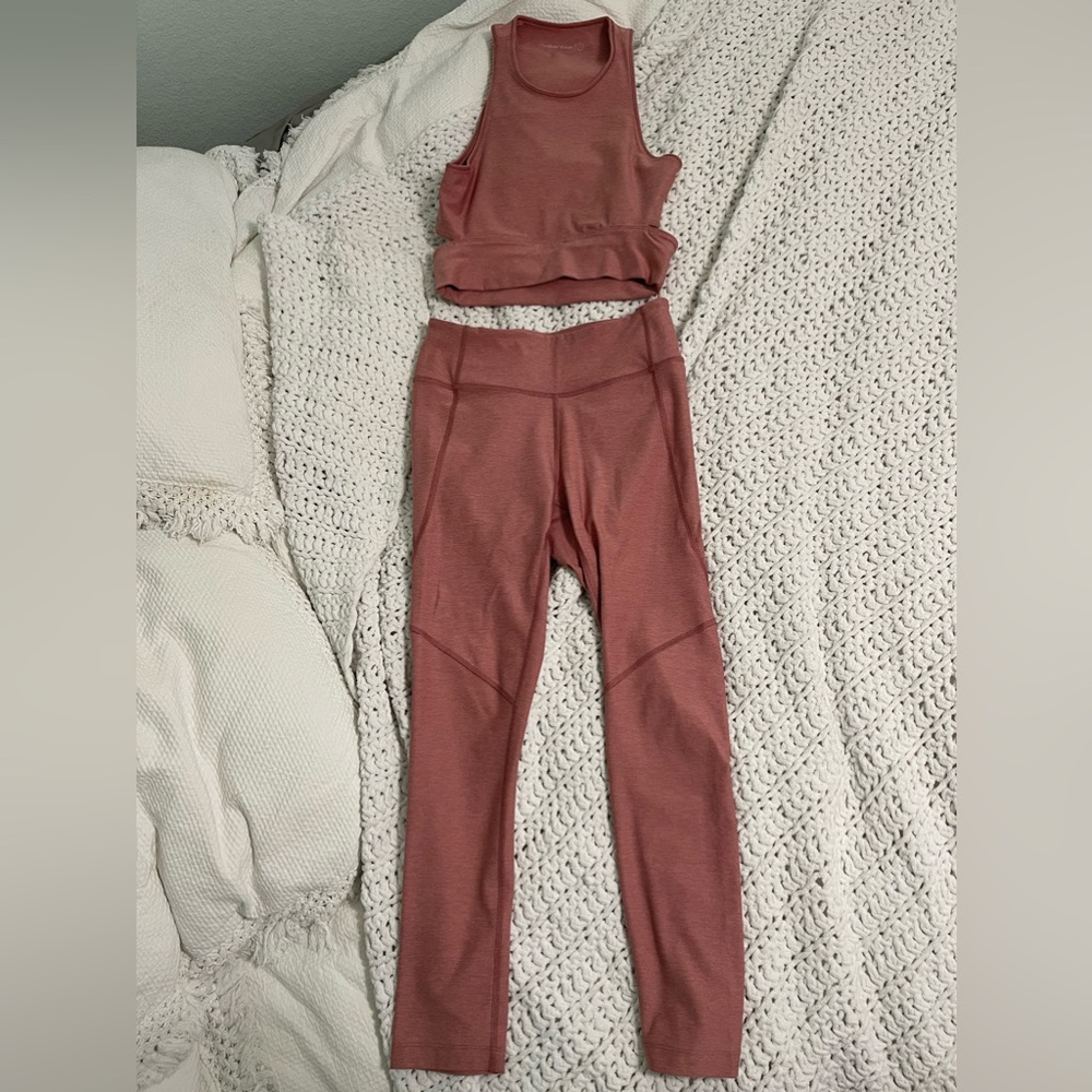 Outdoor voices tech sweat matching bra and legging set